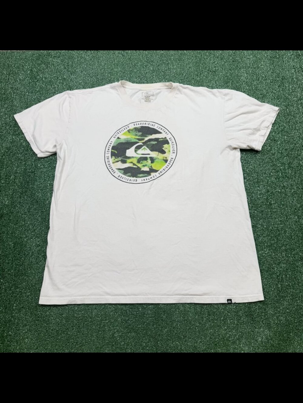 Quiksilver T Shirt Mens Size XL White Short Sleeve Crew Neck